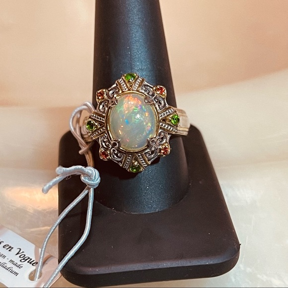 Gems enVogue Ethiopian Opal&Gemstone Cocktail Ring - Picture 3 of 16